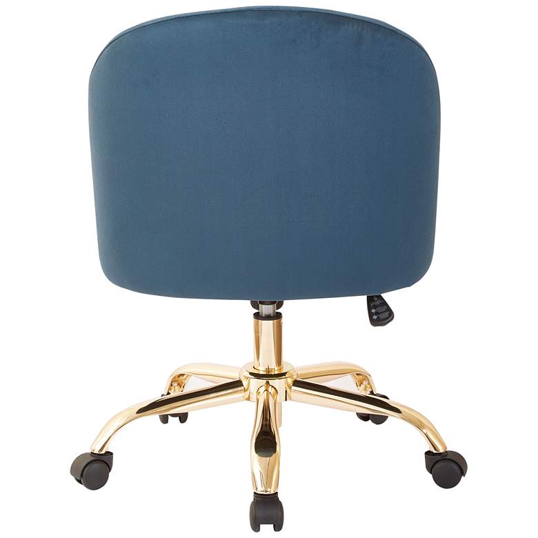 Image 5 Layton Azure Velvet Mid-Back Adjustable Swivel Office Chair more views