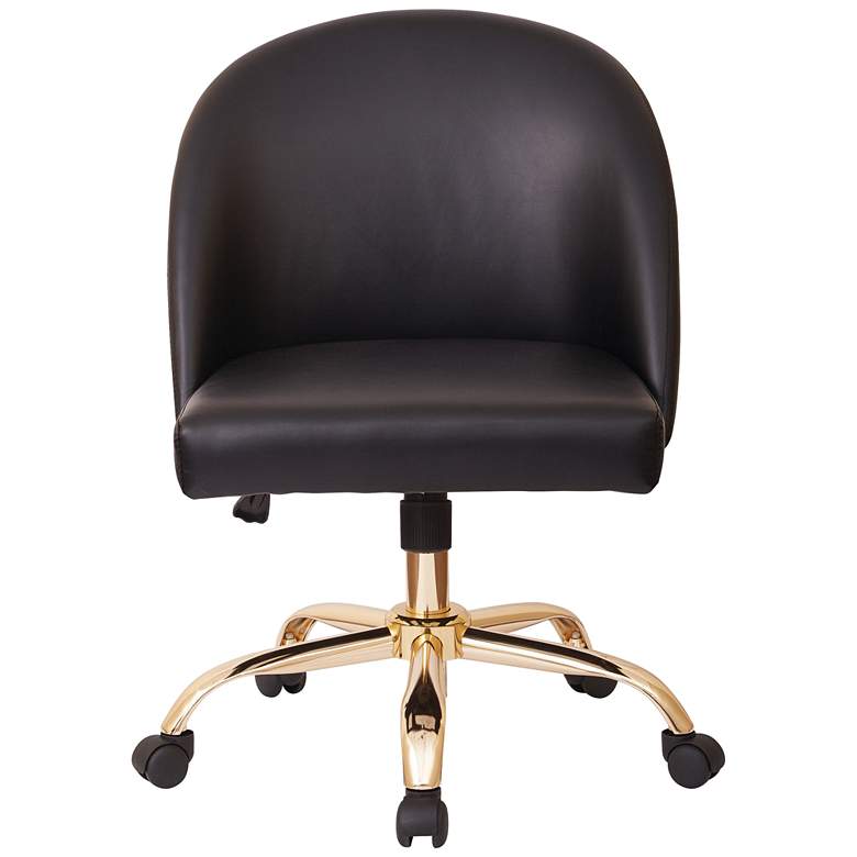 Image 3 Layton Black Faux Leather Mid-Back Swivel Office Chair more views