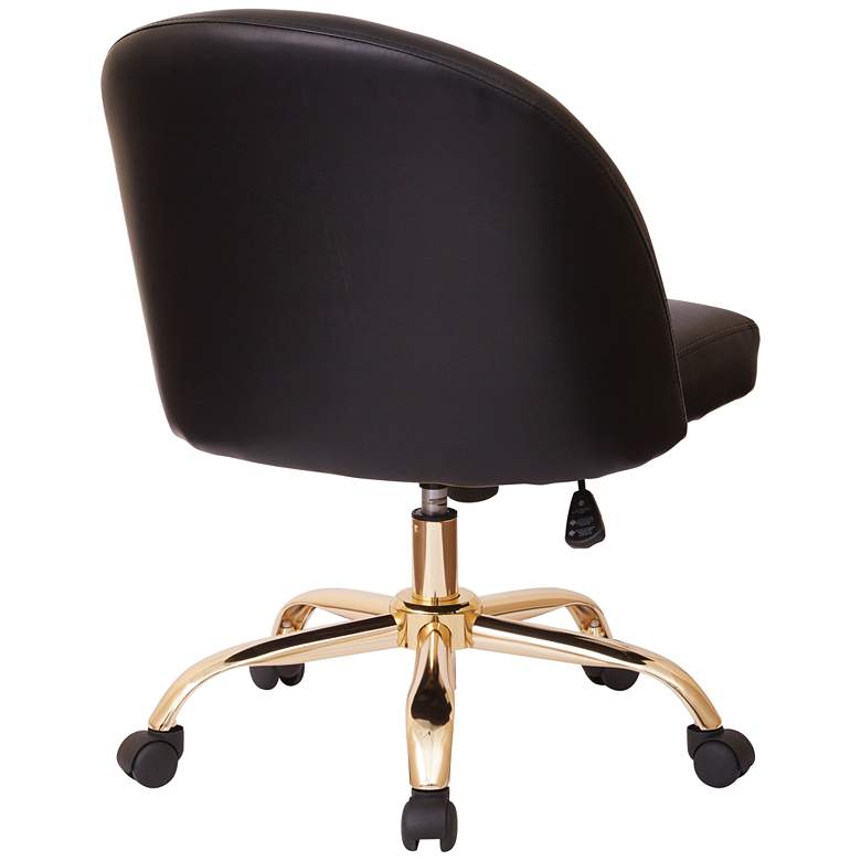 Image 6 Layton Black Faux Leather Mid-Back Swivel Office Chair more views