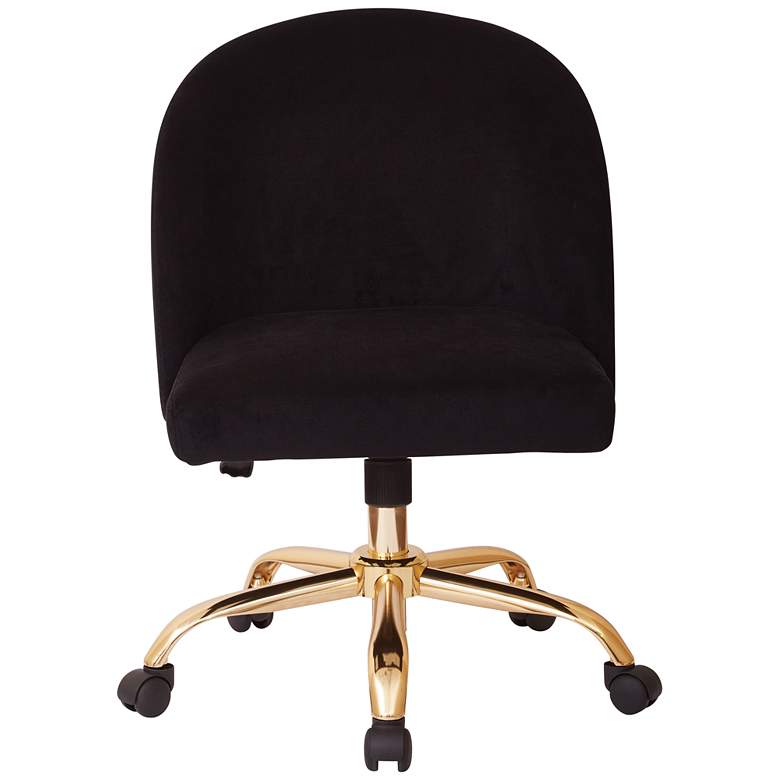 Image 2 Layton Black Velvet Mid-Back Adjustable Swivel Office Chair more views