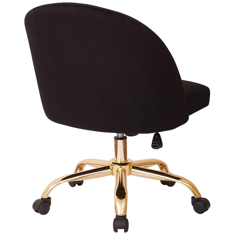 Image 3 Layton Black Velvet Mid-Back Adjustable Swivel Office Chair more views