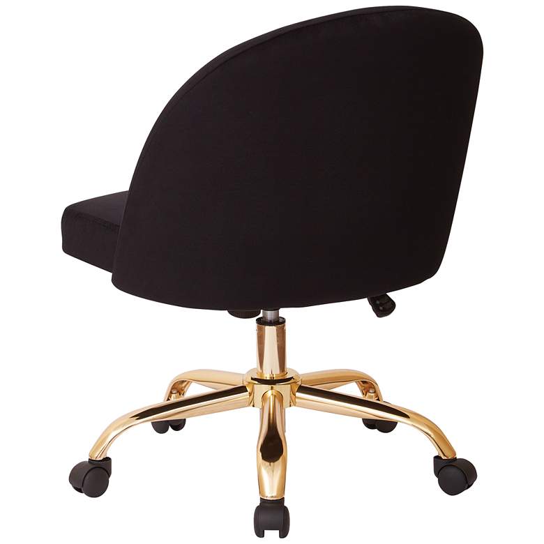Image 4 Layton Black Velvet Mid-Back Adjustable Swivel Office Chair more views