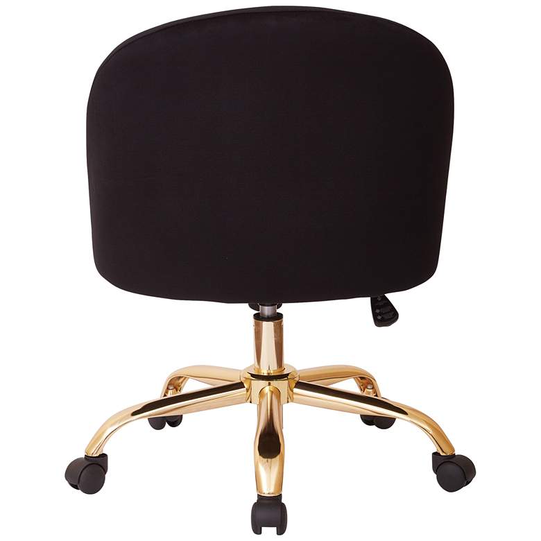 Image 5 Layton Black Velvet Mid-Back Adjustable Swivel Office Chair more views