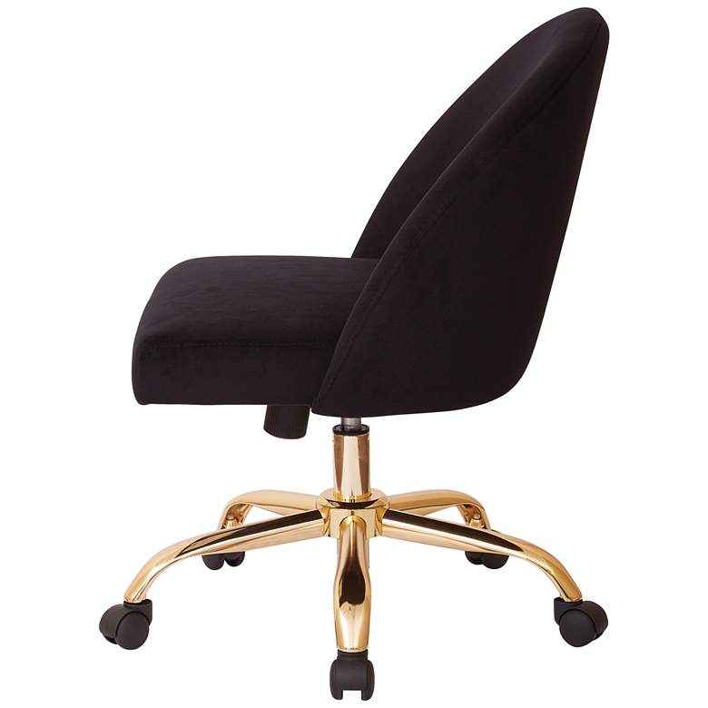 Image 6 Layton Black Velvet Mid-Back Adjustable Swivel Office Chair more views