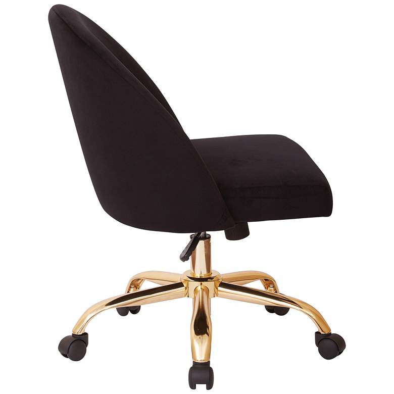 Image 7 Layton Black Velvet Mid-Back Adjustable Swivel Office Chair more views