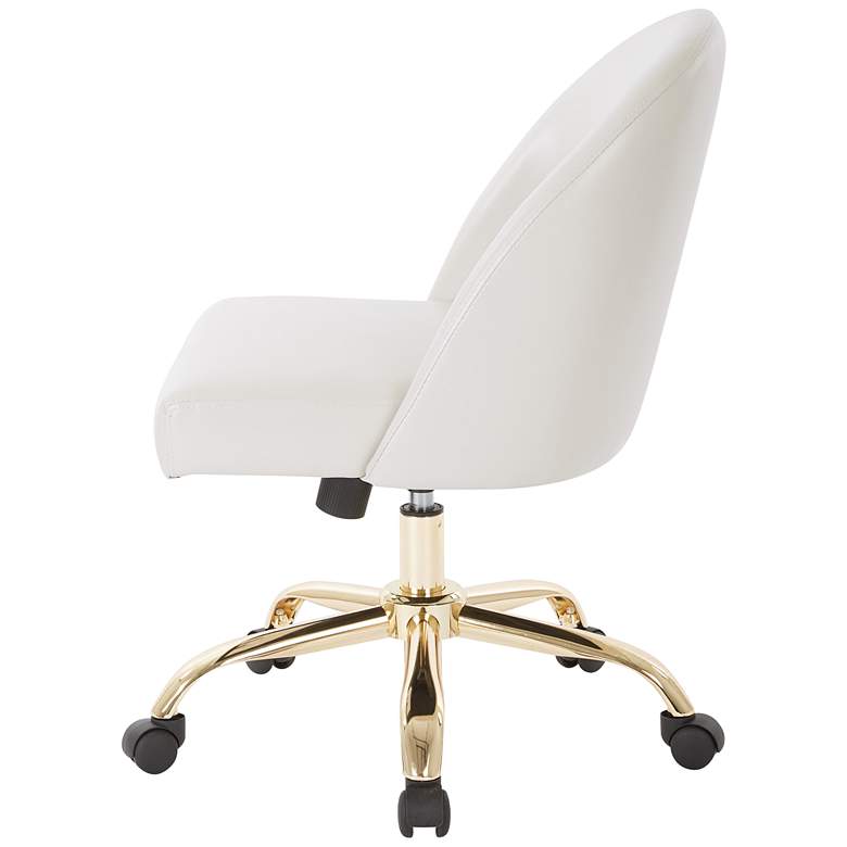 Image 7 Layton Cream Faux Leather Mid-Back Swivel Office Chair more views