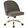 Layton Otter Velvet Mid-Back Adjustable Swivel Office Chair