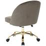 Layton Otter Velvet Mid-Back Adjustable Swivel Office Chair