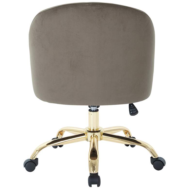 Image 5 Layton Otter Velvet Mid-Back Adjustable Swivel Office Chair more views
