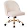 Layton Oyster Velvet Mid-Back Adjustable Swivel Office Chair
