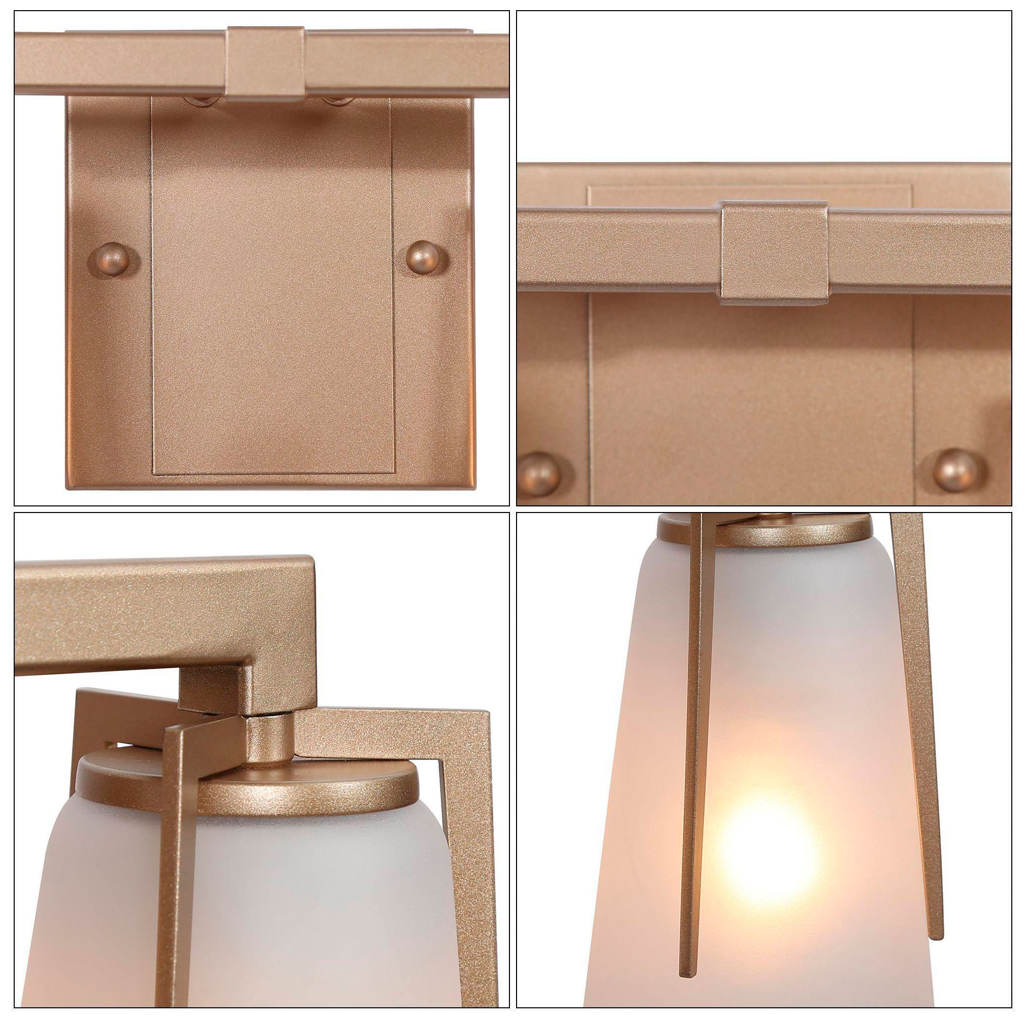 Image 3 Lazia 13.8"W 2-Light Gold Frosted Glass Bathroom Vanity Light more views