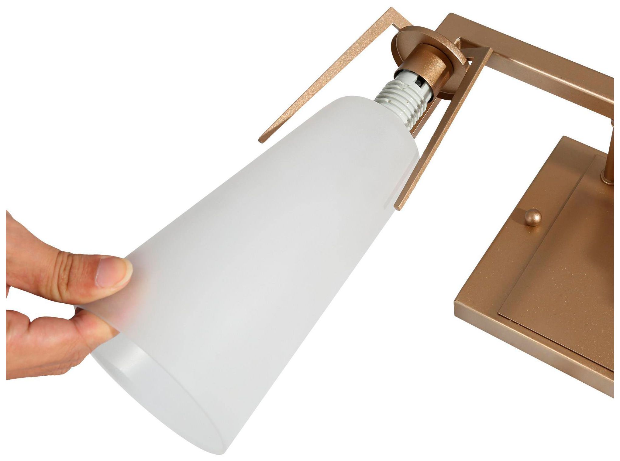 Image 4 Lazia 13.8"W 2-Light Gold Frosted Glass Bathroom Vanity Light more views