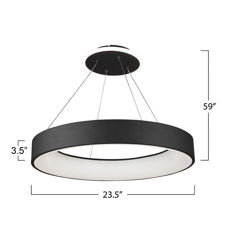Image 7 Lazio 23.5" Wide Black Chandelier With Black Iron Shade more views