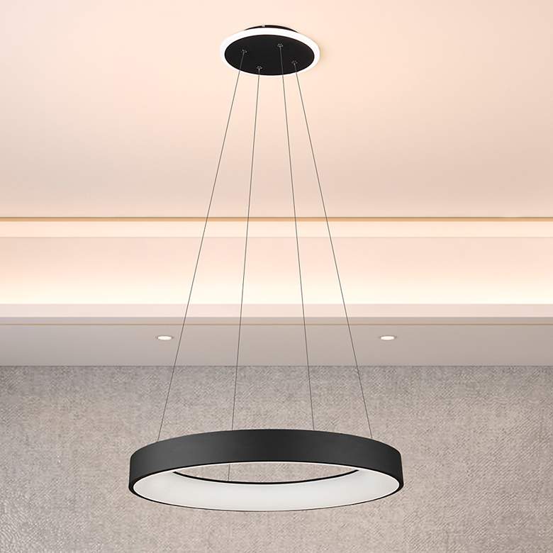 Image 1 Lazio 31.5" Wide Black Chandelier With Black Iron Shade