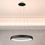 1_Lazio 31.5" Wide Black Chandelier With Black Iron Shade