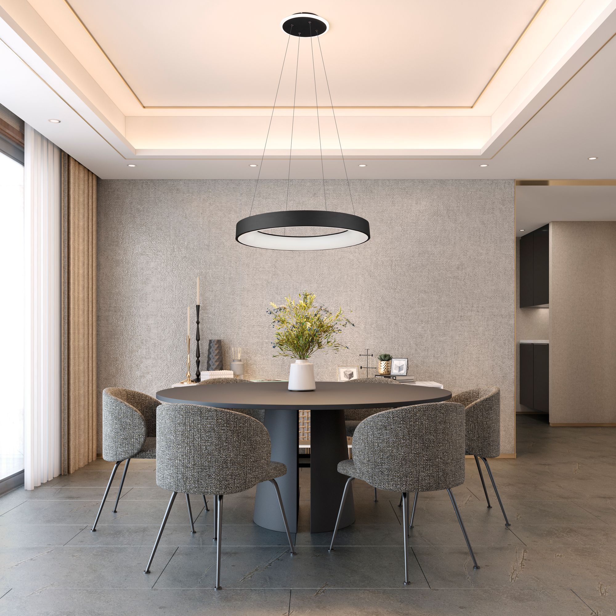 Image 6 Lazio 31.5" Wide Black Chandelier With Black Iron Shade more views