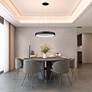 6_Lazio 31.5" Wide Black Chandelier With Black Iron Shade more views
