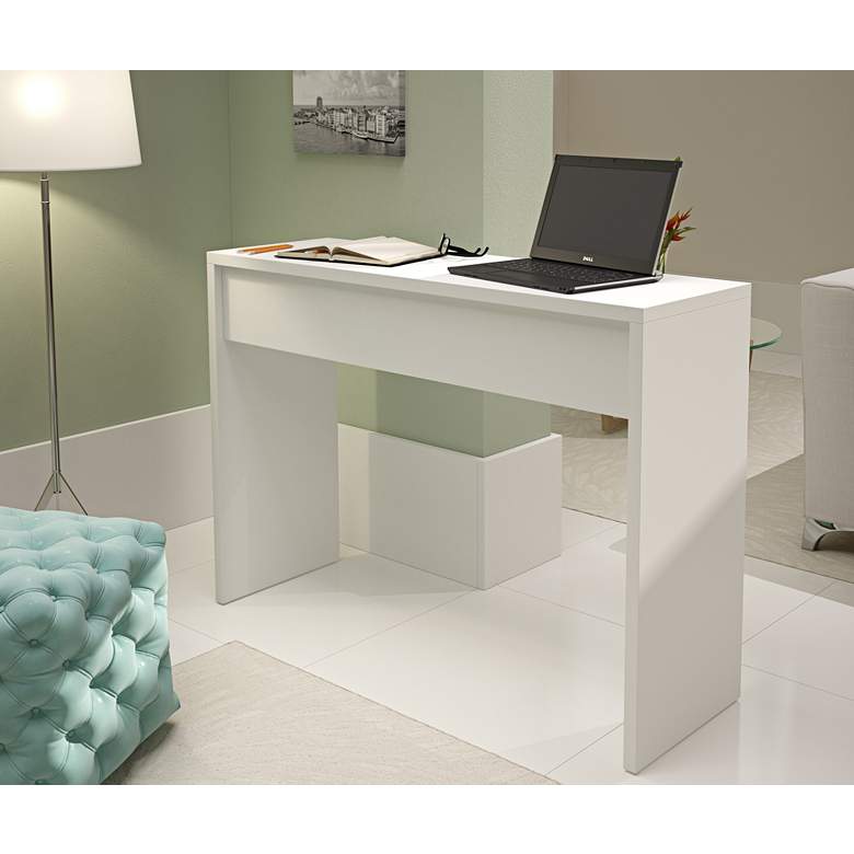 Image 1 Lazio Classic White Wood Secretary Desk