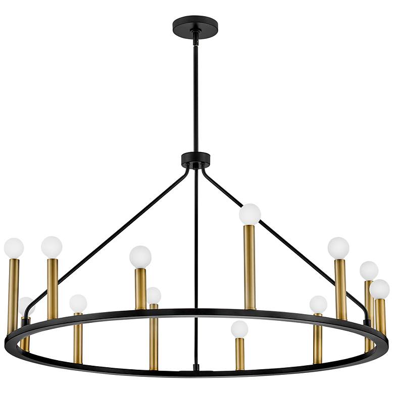 Image 4 Lazlo 38" Wide Black Metal 12-Light Ring Chandelier more views