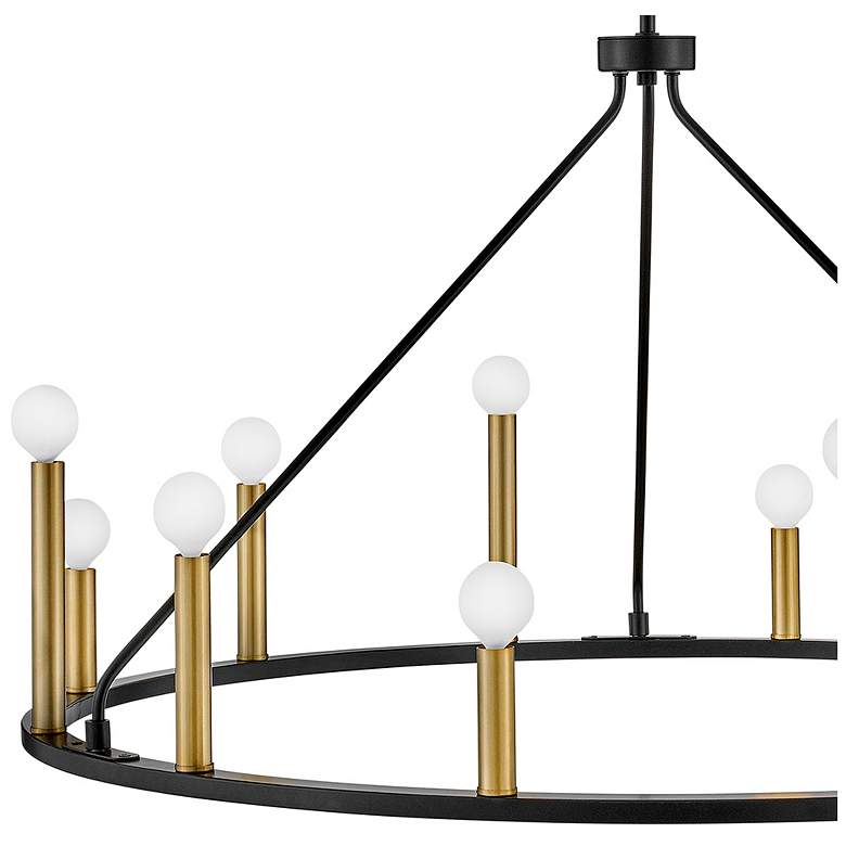 Image 6 Lazlo 38" Wide Black Metal 12-Light Ring Chandelier more views