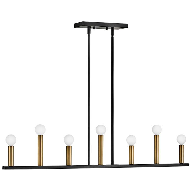 Image 3 Lazlo 40" Wide Black 7-Light Linear Chandelier