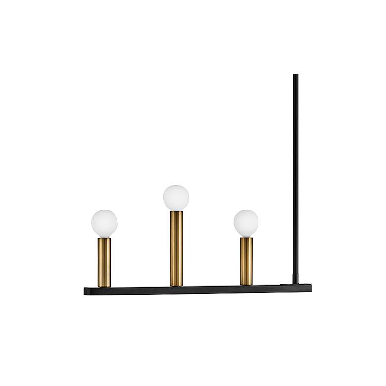Image 4 Lazlo 40" Wide Black 7-Light Linear Chandelier more views