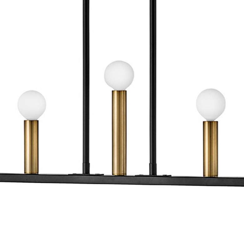 Image 5 Lazlo 40" Wide Black 7-Light Linear Chandelier more views