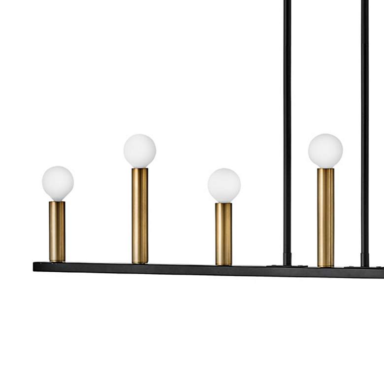 Image 6 Lazlo 40" Wide Black 7-Light Linear Chandelier more views