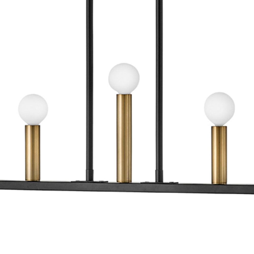 Lazlo 40" Wide Black 7-Light Linear Chandelier in scene