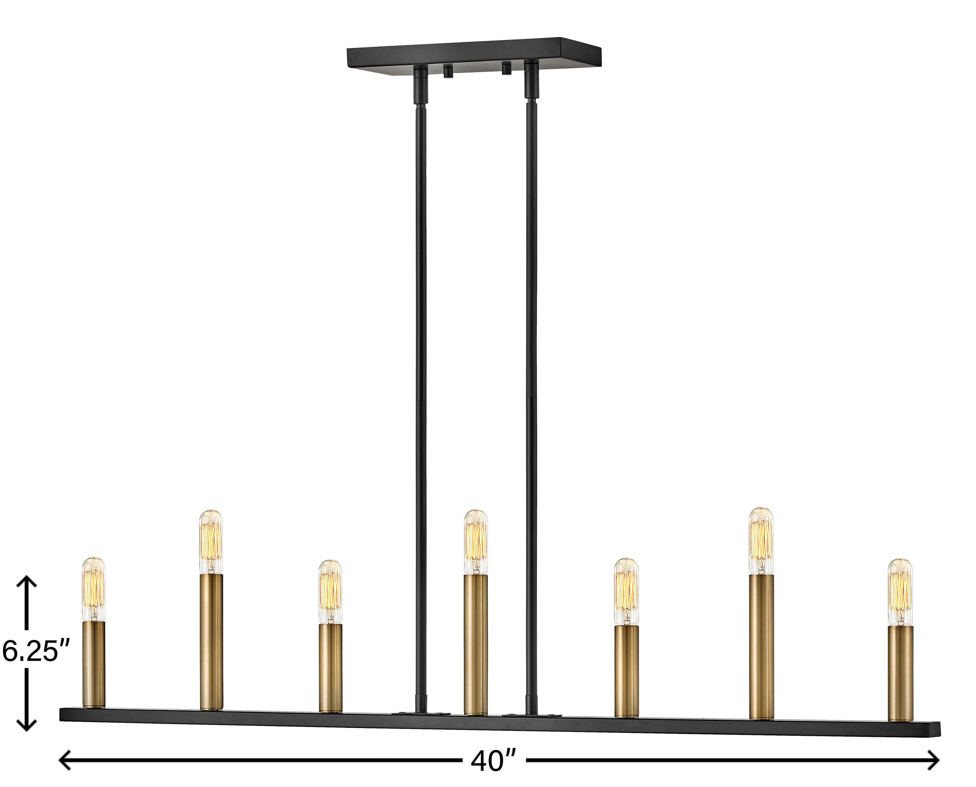 Lazlo 40" Wide Black 7-Light Linear Chandelier in scene