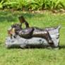 4_Lazy Reader 25" Wide Indoor-Outdoor Black Bear Statue more views