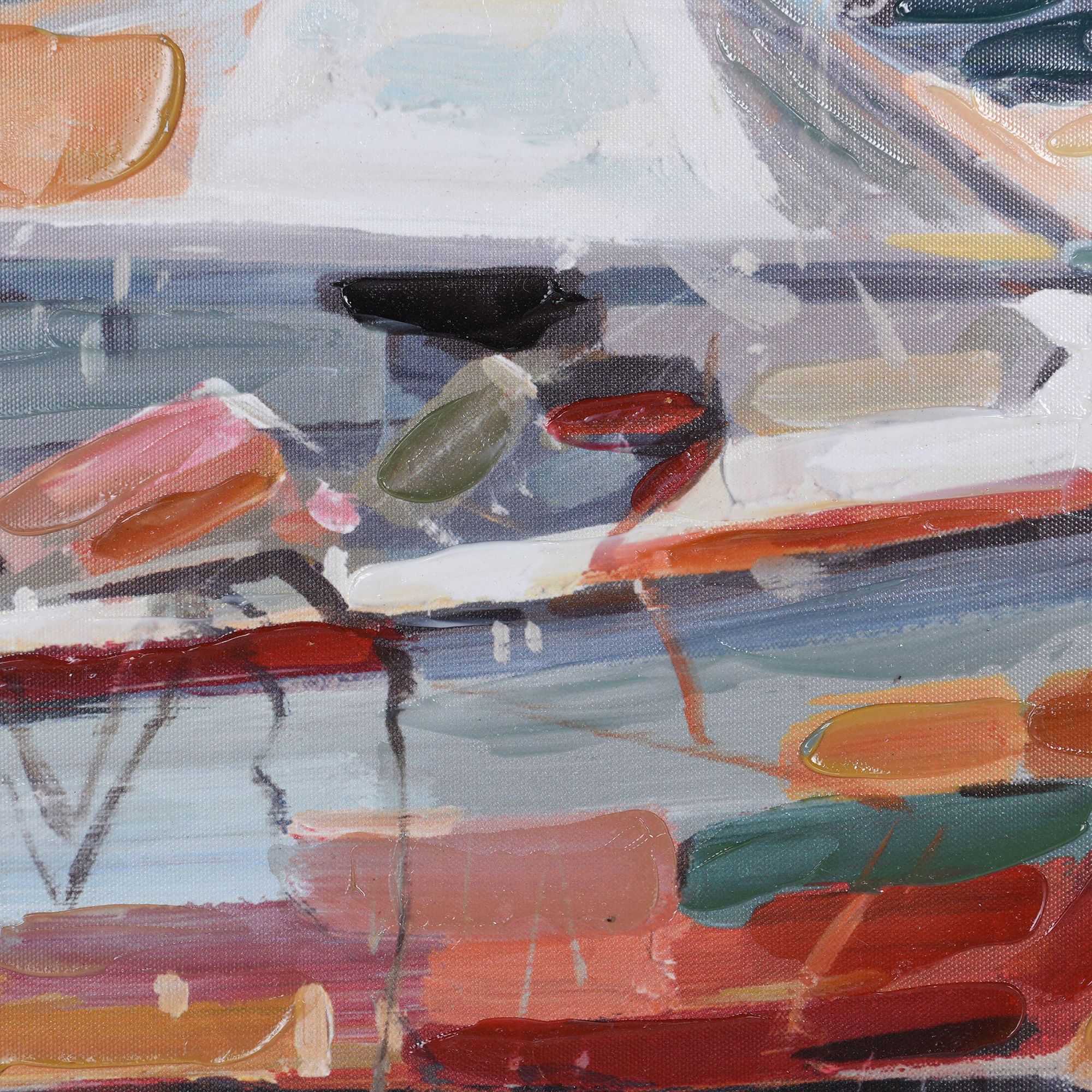 Image 5 Lazy Summer Days Boat Dock Art Print On Canvas Framed more views