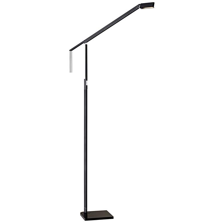 Image 1 Lazzaro Black and Chrome Adjustable LED Floor Lamp
