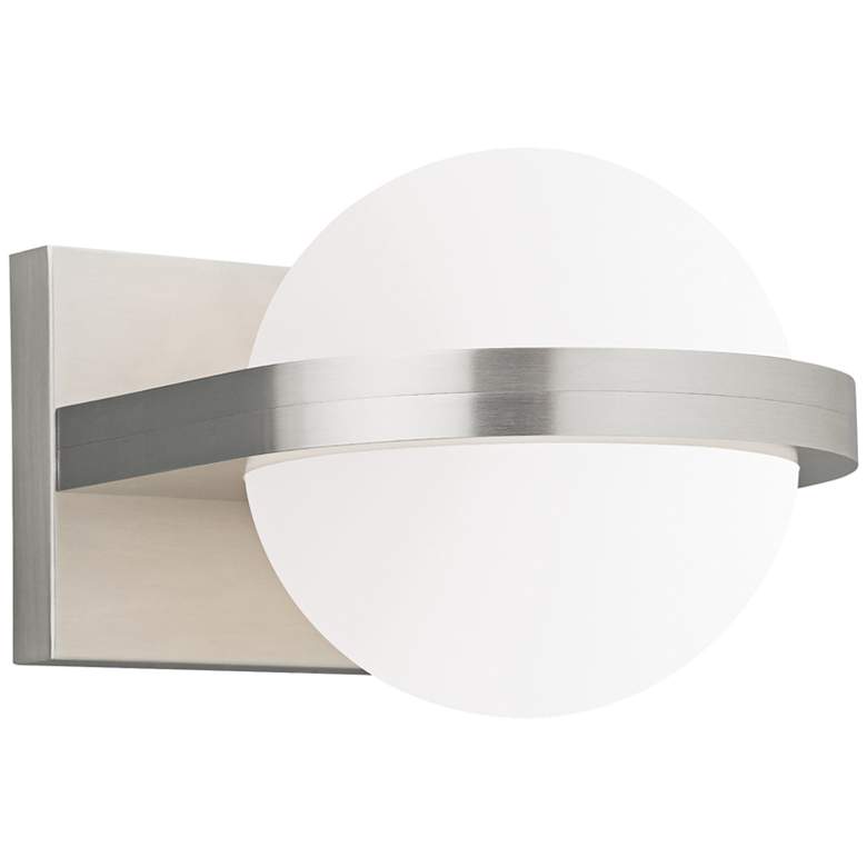 Image 1 LBL Capture 5 inch High Satin Nickel and Opal LED Wall Sconce