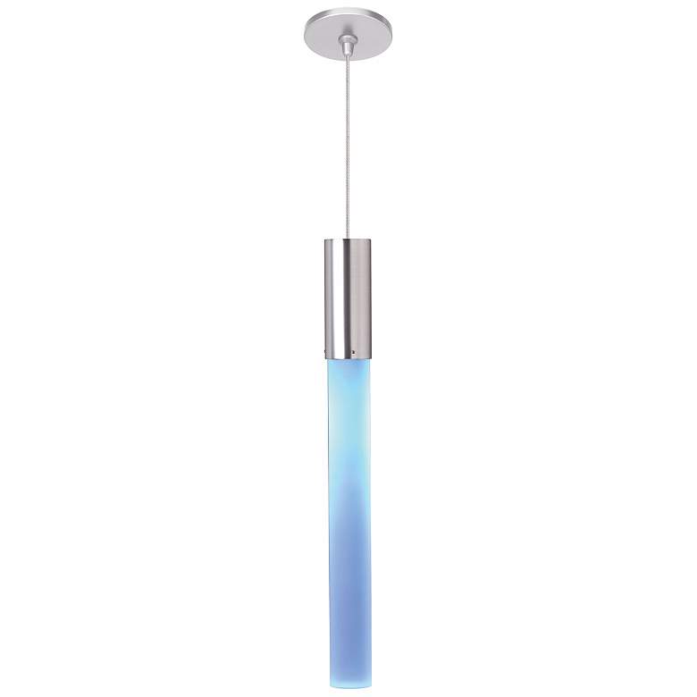Image 1 LBL Neutron 2 inch Wide Blue Satin Nickel LED Mini Pendant
