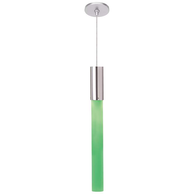 Image 1 LBL Neutron 2 inch Wide Green Satin Nickel LED Mini Pendant