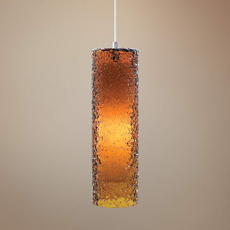 Image 1 LBL Rock Candy Amber Glass 4 3/4 inch Wide Pendant Light