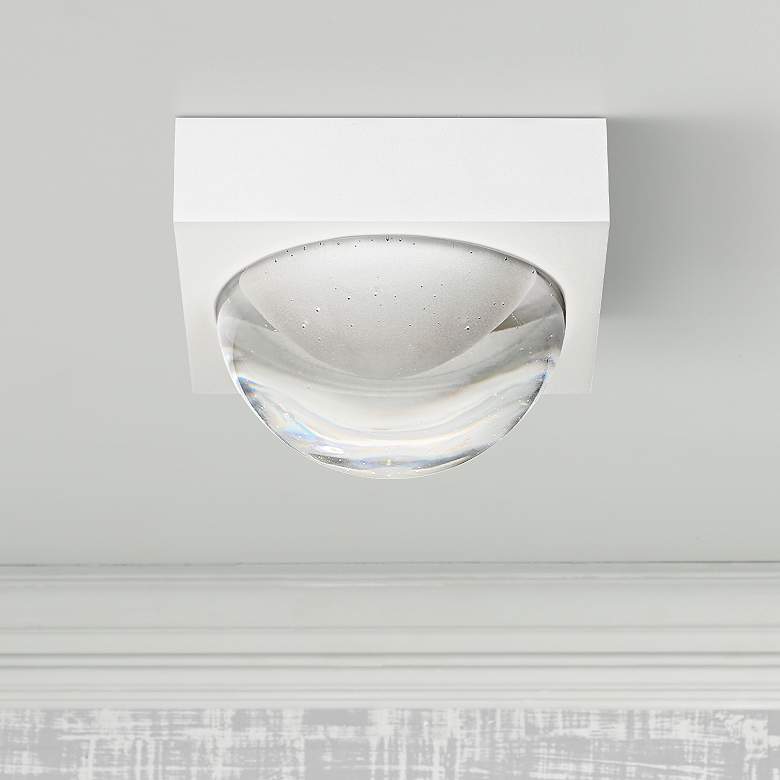 Image 1 LBL Sphere 4 3/4 inchW Rubberized White Clear LED Ceiling Light
