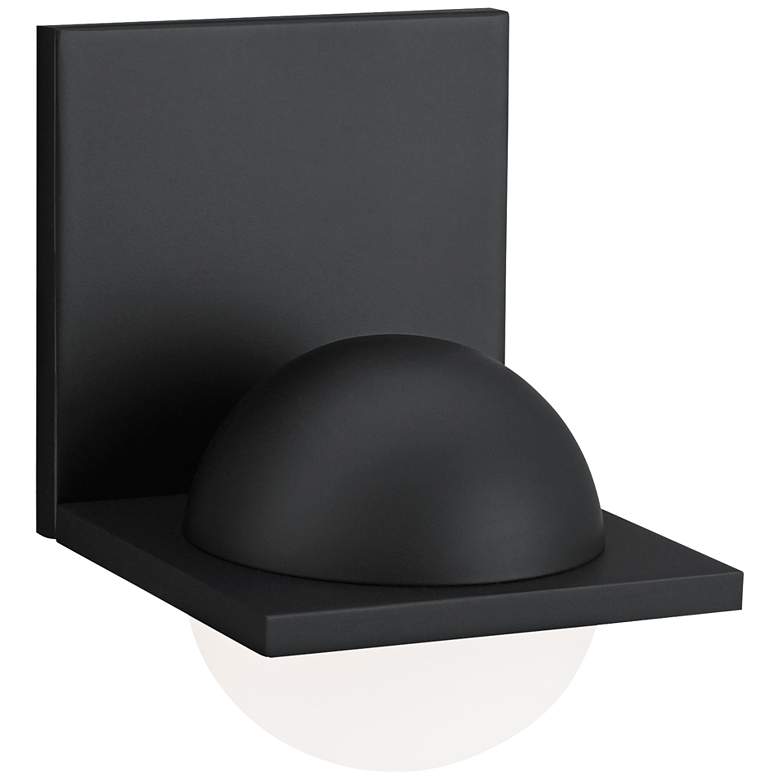 Image 1 LBL Sphere 6 3/4"H Rubberized Black Frost LED Wall Sconce