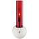 LBL Top Wall II Nickel Red Glass 12" High Wall Sconce