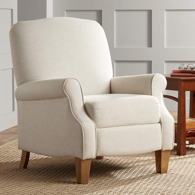 Image 1 Le Grand Linen Fabric Push Back Recliner Chair by Elm Lane