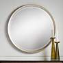 Le&#39;Maille Shiny Soft Gold 32" Round Wall Mirror in scene