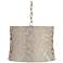 Le Mans 14" Wide Antique Brass Shaded Pendant Light