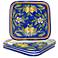Le Souk Ceramique Citronique Design Set of 4 Square Plates
