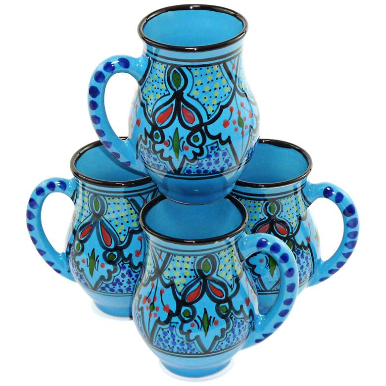 Image 1 Le Souk Ceramique Sabrine Design Set of 4 Large Mugs
