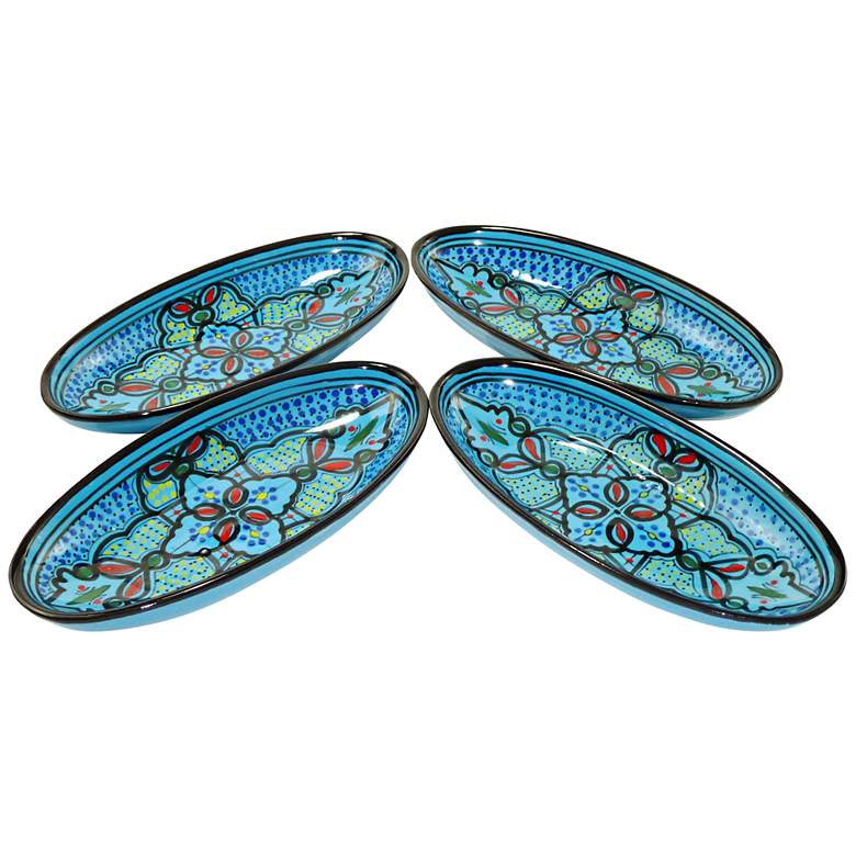 Image 1 Le Souk Ceramique Sabrine Set of 4 Small Oval Platters