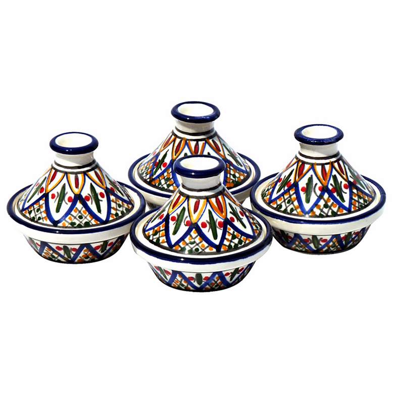 Image 1 Le Souk Ceramique Set of 4 Tabarka Design Mini Tagines