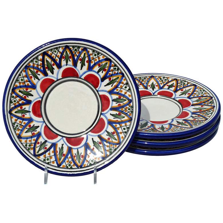 Image 1 Le Souk Ceramique Set of 4 Tabarka Design Saucers