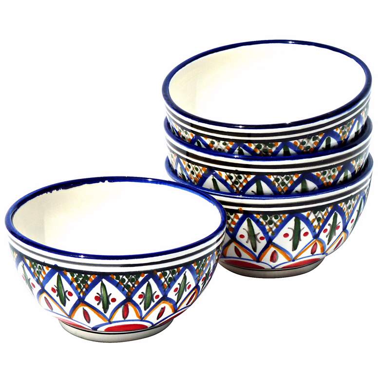 Image 1 Le Souk Ceramique Set of 4 Tabarka Soup/Cereal Bowls