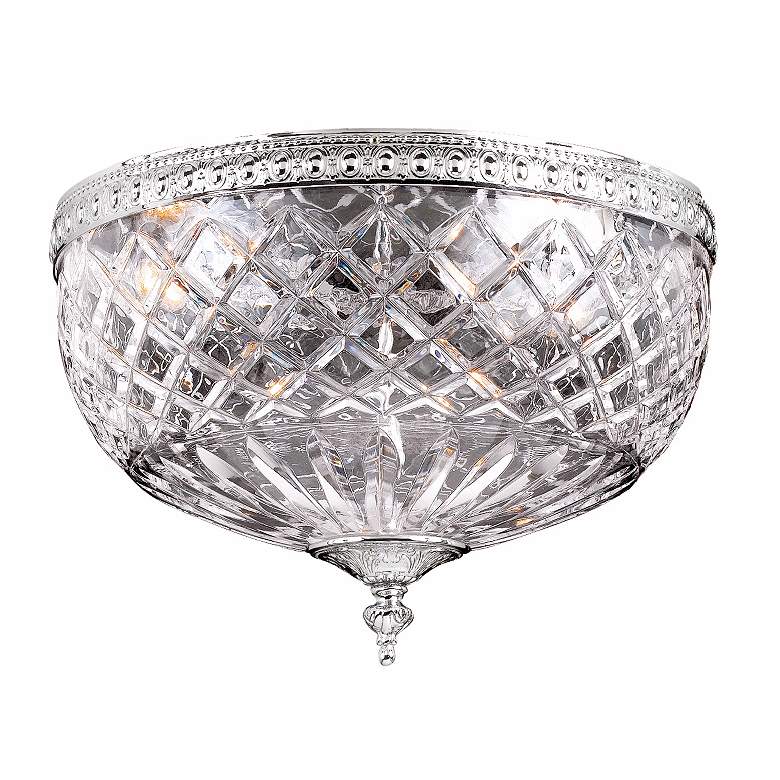 Image 2 Lead Crystal 12 inch Wide Flushmount Ceiling Light Fixture
